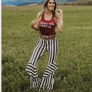 SOLD Mercari L&B stretchy flare pants with ruffles